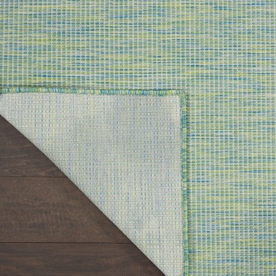 Positano Blue and Green Synthetic 6' x 9' Reversible Rug