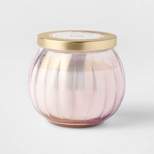 14oz Lidded Pink Depression Glass Jar Pink Champagne Candle - Opalhouse™