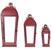Northlight Set of 3 Red Antique Style Candle Lanterns 23.5" - 3 of 4