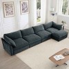 L-Shaped Sectional Sofa with Footstool, 4-Seater Sofa with Pull-Out Storage Drawers, Upholstered Chenille Sofa with Cushion-Coolbibila - 2 of 4