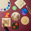 Bright Creations 130 Pack Unfinished Wood Squares and Circles Cutout Tiles for Crafts, Wood Burning, 3 Sizes - 3 of 4