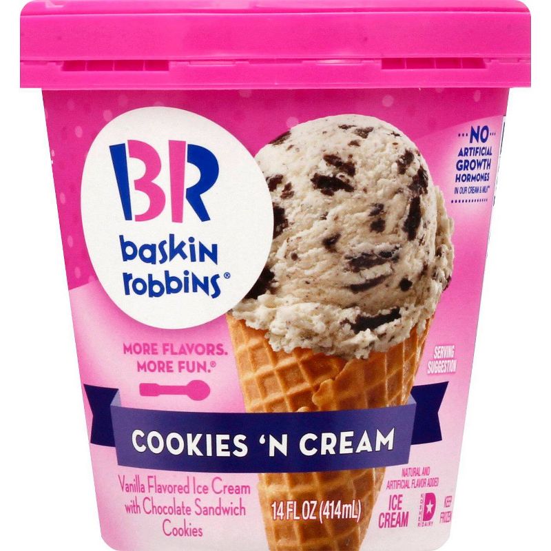 Baskin Robbins Cookies &#39;N Cream Ice Cream - 14oz, 2 of 7