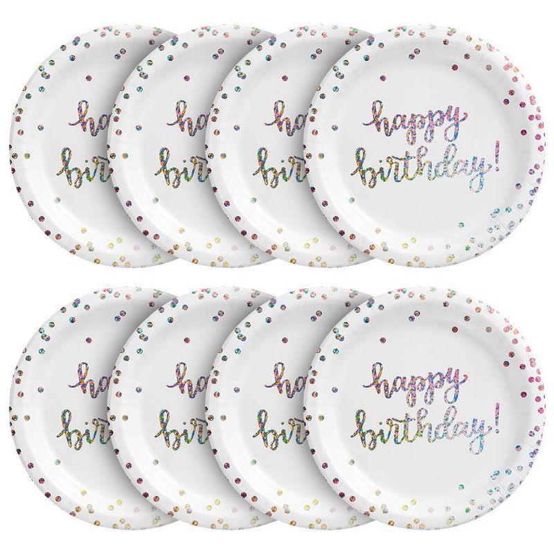 10ct Holographic Snack Paper Plates White - Spritz&#8482;, 2 of 3