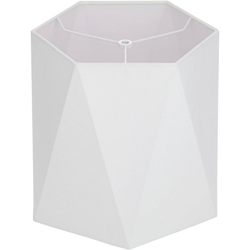 Springcrest White Sandstone Linen Hexagon Lamp Shade 11x13x11 (Spider), 4 of 8