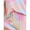cheibear Women's Tie Dye Pajama Set Short Sleeve Shirt Round Neck 2 Piece Lounge Set Sweatsuit - 4 of 4