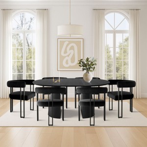 7 Piece Dining Set for 7,Extendable Wood Dining Table with 6 Upholstered Velvet Dining Chairs with Arm for Dining Room,Kitchen-Maison Boucle - 1 of 4