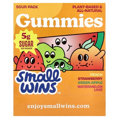 Enjoy Small Wins, Gummies, Sour Pack, Peach, Strawberry, Green Apple, Watermelon-Lime, 6 Packs, 1.8 oz