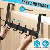 LunaLulinlk Over The Door Hooks Movable over the Door Towel Rack with 6 Dual Coat Hangers Black Over The Door Hanger Fits 1-3/4" Thick - 3 of 4
