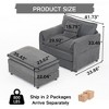 Kumasinova 57.48" Single Sofa,Chenille Upholstered Lounge Chair with Movable Ottoman,Dual-Layer Cushion,Recliner Chair for Living Room,Bedroom - 3 of 4
