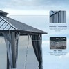 120x144inch Gazebo Canopy With Netting And Curtains, 2-Tier Hardtop Galvanized Iron Aluminum Frame Garden Tent For Patio, Backyard, Deck And Lawns - 3 of 4