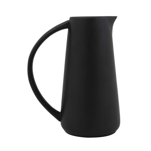 9" x 5" Stoneware Pitcher Black - Storied Home: Decorative Ceramic, Dishwasher-Safe, for Cold Drinks - image 1 of 2