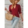 Coolmee Blouses for Women Dressy Casual Half Sleeve V Neck Tops Fashion Summer Fall Shirts - 4 of 4
