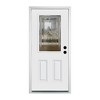 Wooakway 36"W*80"H 2-Panel Exterior Frosted Glass Prehung Front Entry Door Primed Interior Fiberglass Entrance Door - 4 of 4