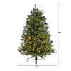 Nearly Natural 5-ft Snowed Tipped Clermont Mixed Pine Artificial Christmas Tree with 250 Clear Lights, Pine Cones and 858 Bendable Branches - 2 of 4