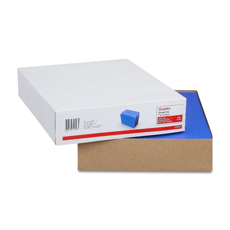 HITOUCH BUSINESS SERVICES File Folders Straight Cut Letter Size Blue 100/Box TR509679/509679, 4 of 5