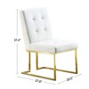 NicBex 2-piece Set Dining Chair Modern Upholstered Linen Fabric Side Chair with Tufted Button Back and Gold Metal Legs for Dining Room - 3 of 4