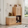 7+3 Compartment Shoe Storage Cabinet with Bench, Adjustable Shelves, Soft Cushion Entryway Furniture-- Frevyn - 2 of 4