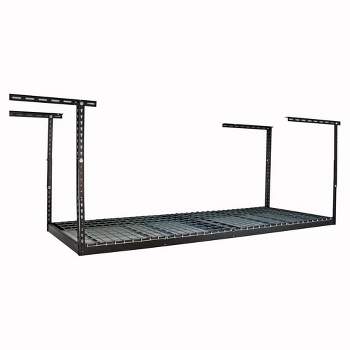 MonsterRax 3 x 8 Foot Heavy Duty Overhead Garage Storage Rack Holds Up to 450 Pounds with Adjustable Height Ranging from 18 to 33 Inches, Hammertone