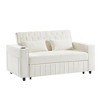Runesay 61.4" Modern Convertible Loveseat Sofa with Pull-Out Bed and Adjustable Backrest, for Living Room, Beige - 2 of 4