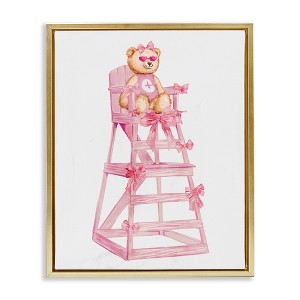 Stupell Industries Teddy Bear Life Guard Floating Frame Canvas Art - 1 of 4
