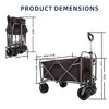 SKRAN Outdoor Collapsible Foldable Wagon Cart,198LB Load-Bearing with All-Terrain Wheels with Drink Holders for Shopping Sports Camping - 3 of 4