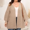 Coolmee Womens Plus Size Cardigan Sweaters Long Sleeves Open Front Chunky Knit Casual Jackets - 2 of 4