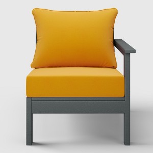 WestinTrends  Avalon Outdoor Patio HDPE Right Arm Facing Sectional Corner Club Chair with Patio Cushions - 1 of 4