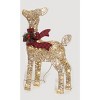 Everstar SET OF 3 UL RANDOM TWINKLE LED RATTAN LOOK DEER FAMILY SCULPTURE, Gold - 4 of 4