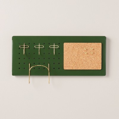 Metal Pegboard Wall Organizer Set Green/Gold - Hearth & Hand™ with Magnolia