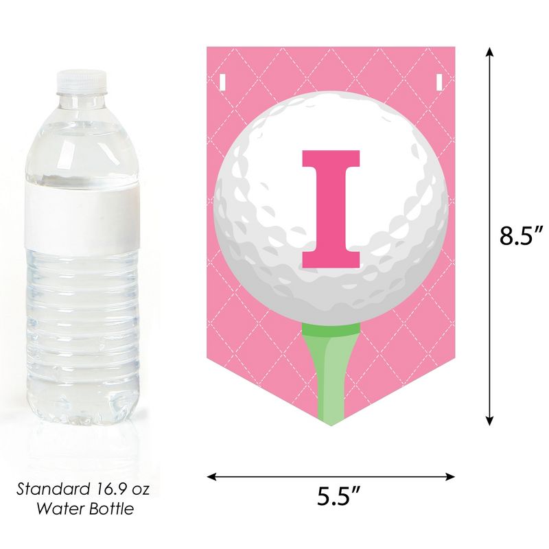 Big Dot of Happiness Golf Girl - Pink Birthday Party or Baby Shower Bunting Banner - Party Decorations - It's Par-Tee Time, 3 of 6
