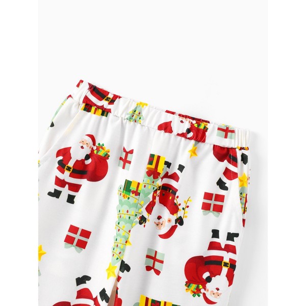 Pijama Familiar a Juego de Navidad con Estampado de Santa Claus y Árbol, Verde Claro 6