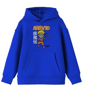 Boy's Royal Blue Naruto Shippuden Packaged Shirt, Pixel Naruto Hoodie - 1 of 1
