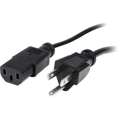 StarTech.com 10 ft 14 AWG Computer Power Cord - NEMA5-15P to C13 - 10ft - NEMA 5-15P - IEC 60320 C13 125V AC - 15A - Black