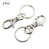 Unique Bargains Household Metal Trigger Lobster Clasp Key Chain Keyring Silver Tone 2 Pcs - 3 of 4