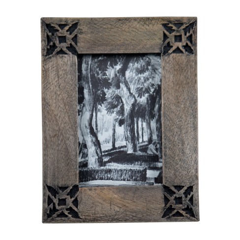 Natural Wood 4 x 6 inch Decorative Wood Picture Frame - Holds Three 4x6  Photos - Foreside Home & Garden