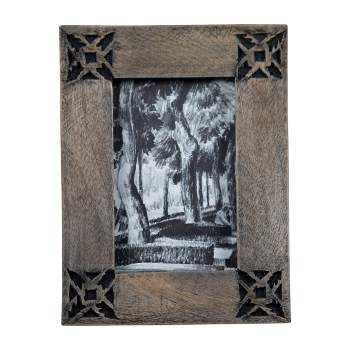 Black Southwest Pattern 4x6 Inch Wood Decorative Picture Frame - Foreside Home & Garden