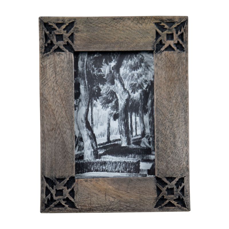Black Southwest Pattern 4x6 Inch Wood Decorative Picture Frame - Foreside Home & Garden, 1 of 8