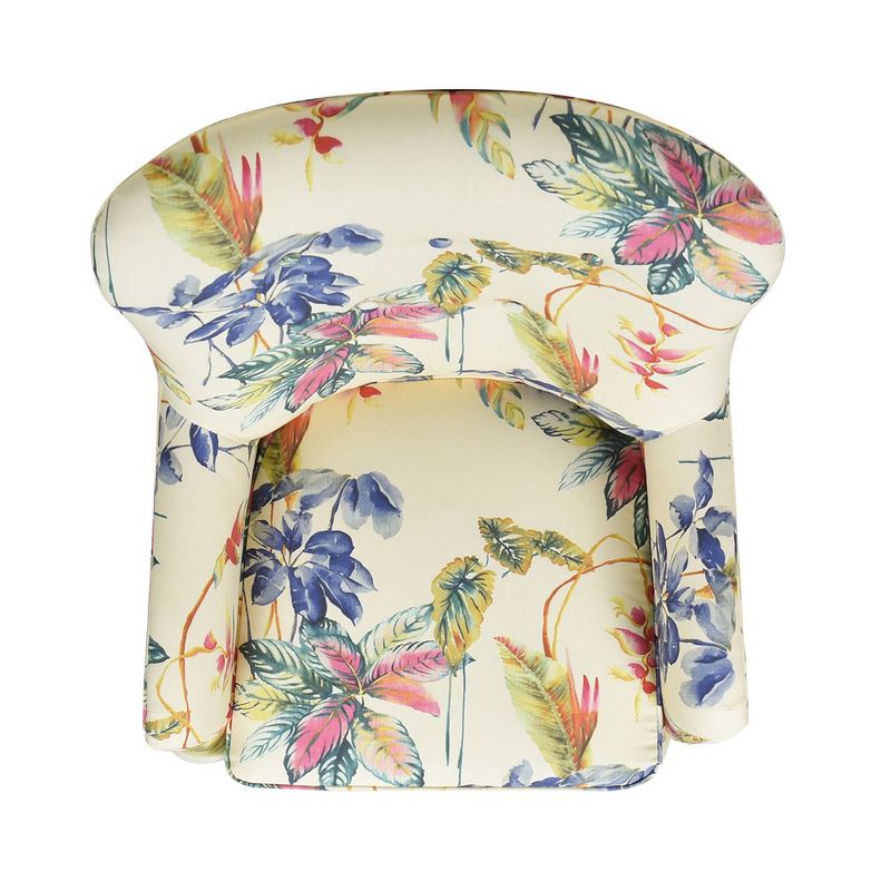 Jennifer Taylor Home Paradise Upholstered Arm Chair, Off-White/Floral Printed On Cotton, 5 of 6