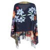 The Magic Scarf Company Women's Reversible Sueded Floral Art Print Button Shawl - 4 of 4