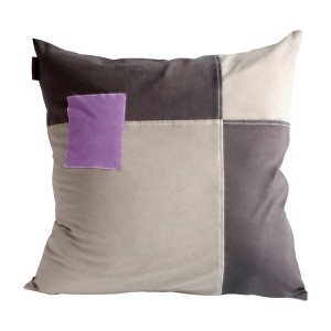 Slickblue Happy Pieces Knitted Fabric Patchwork Pillow - 19.7" Decorative Cushion with Down-Alternative Fill - 1 of 3