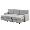 Upholstery Sleeper Sectional Sofa with Storage Space, USB port, 2 cup holders on Back Cushions - 3 of 4