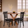 FurniFact,Set of 2 Wooden Dining Chairs with Black Finish for Kitchen or Dining - 3 of 3