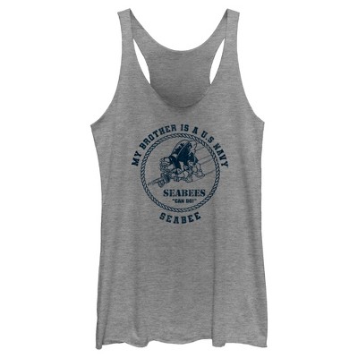 Women's United States Navy My Brother Is A Seabee Racerback Tank Top ...