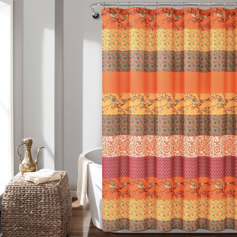 Royal Empire Shower Curtain Orange - Lush D&#233;cor, 1 of 12