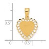 Black Bow Jewelry 14k Yellow Gold Satin Scalloped Heart Pendant, 15mm - 4 of 4
