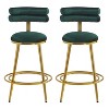 Christopher Knight Home Ethake Modern Upholstered 27.65" Velvet Iron Frame Counter Stool with Footrest - 2 of 4