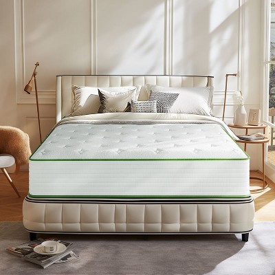 Swedrea Hybrid Mattress Breathable Medium Cooling Memory Foam Bed-in-a-Box White