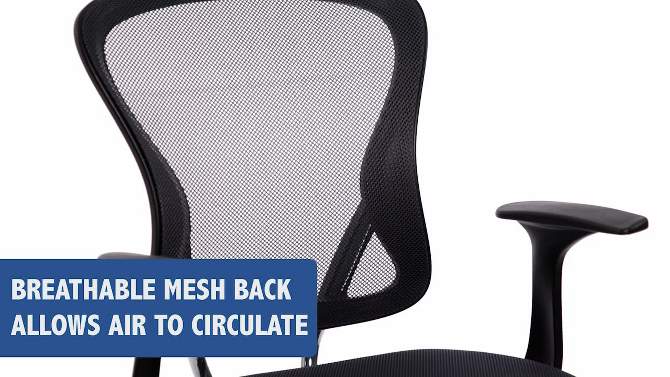 Emma and Oliver Mid-Back Mesh Swivel Task Office Chair with Chrome Base and Arms, 2 of 12, play video