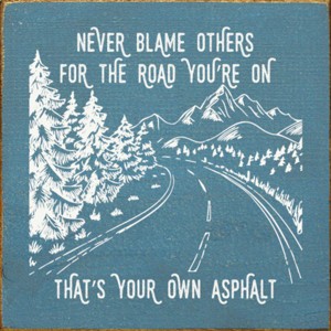 Slickblue Funny Road Quote Wood Sign – Rustic Humor Decor for Wall or Shelf – 7x7 Inches, 10 Color Options - 1 of 3
