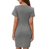Women's Sexy Zipper V Neck Short Sleeve Faux Wrap Ruched Bodycon Sheath Cocktail Party Work Dress Slim Fit Elegant Wedding Guest Dresses - 2 of 4
